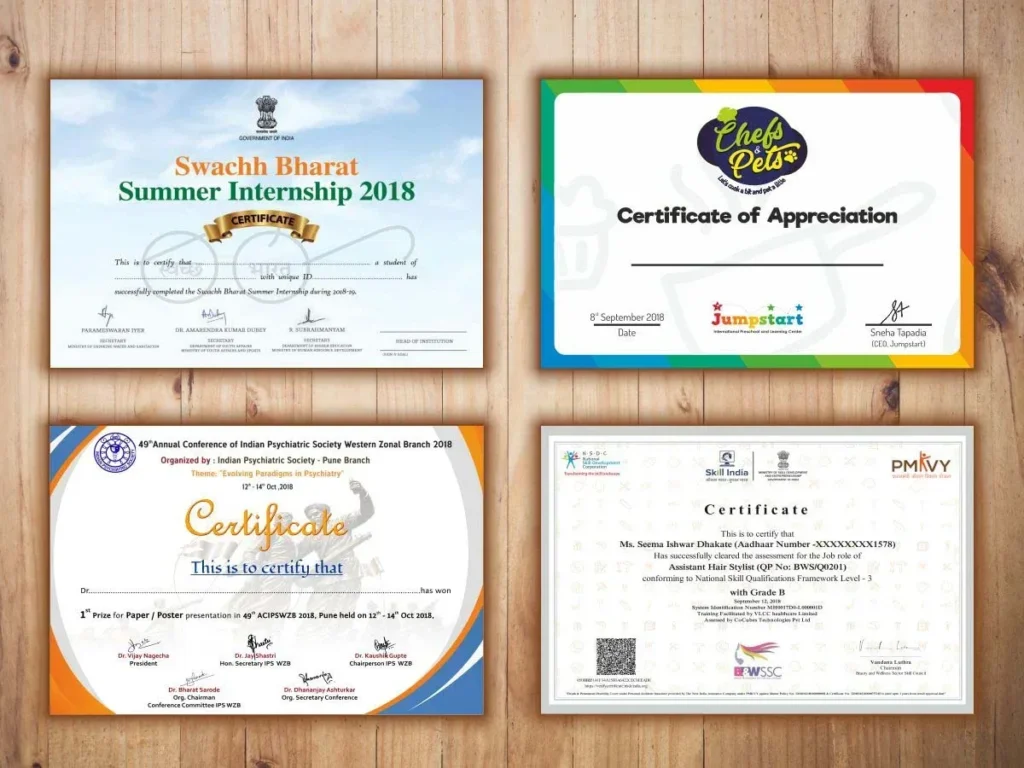 Certificate Printing Wilmslow