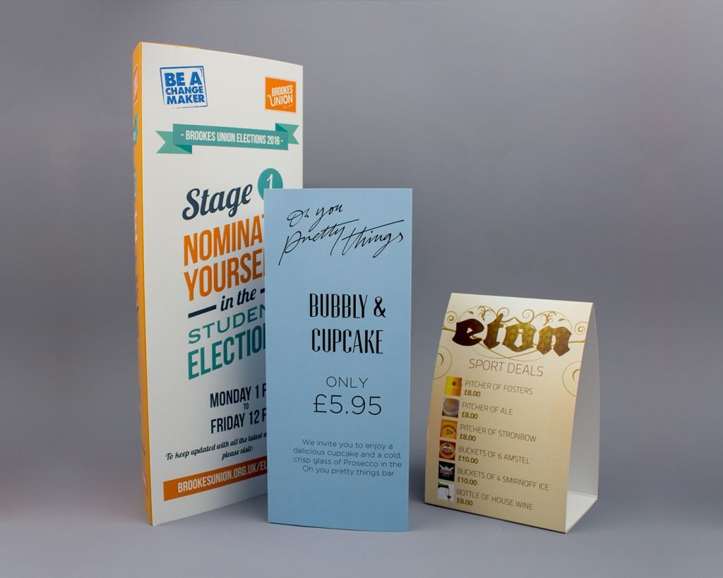 Table Tents Printing Wilmslow